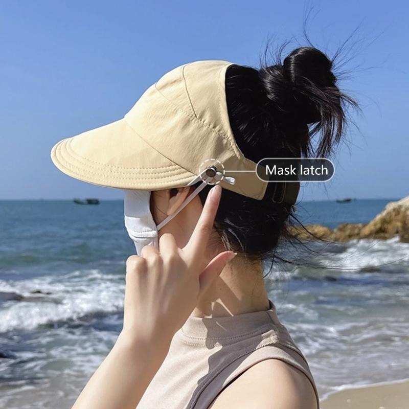 Sun Protective Ponytail Hat for Girl Women Sunproof Hat Sport Beach Hat Breathable Outdoor Baseball Hat Camping Visor Hat