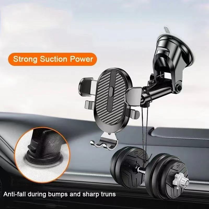 Suction Cup Car Phone Holder, Adjustable Dashboard Windshield Mount Stand For Smartphone Gps Navigation