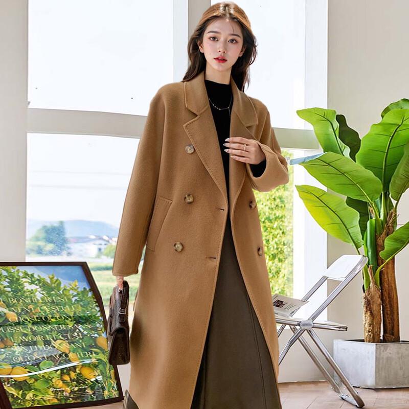 MOKANA Elegant Women's Double-Faced Wool Long Coat MKNJD3002