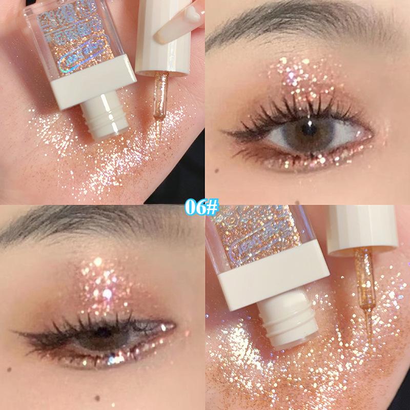 

Crystal Liquid Eye Shadows Glitter Pink Blue Sequins Bright Eye Liners Pen Pearlescent Shiny Waterproof Eyes Makeup Long Lasting