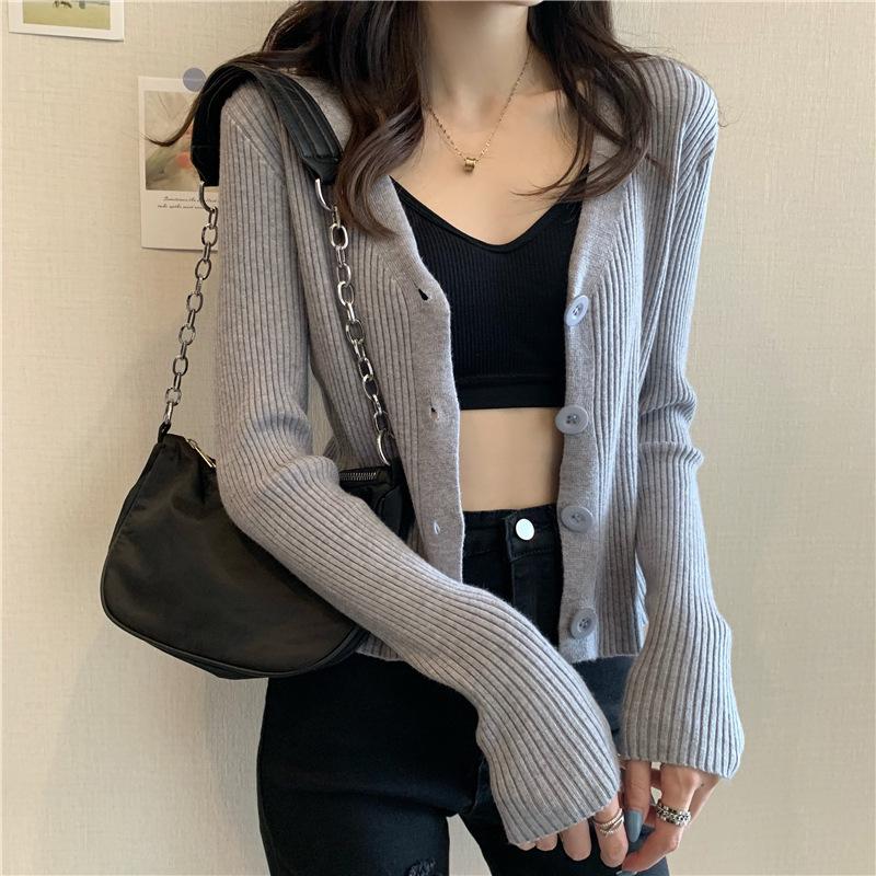 Short Sweater Slim Cardigan Coat Women Knit Top Long Sleeve Cover Up Blouse Wholesale