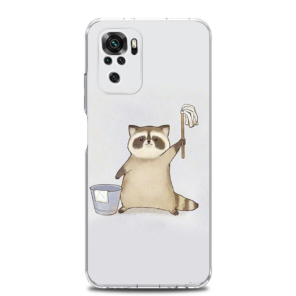 

Phone Case For Xiaomi Redmi Note 14 13 12 5G 9 8 10 11 Pro Plus 4G 9T 13C 12C 10C 9C 9A Clear Soft Cover mapache Redmi Note 13 Pro 5G