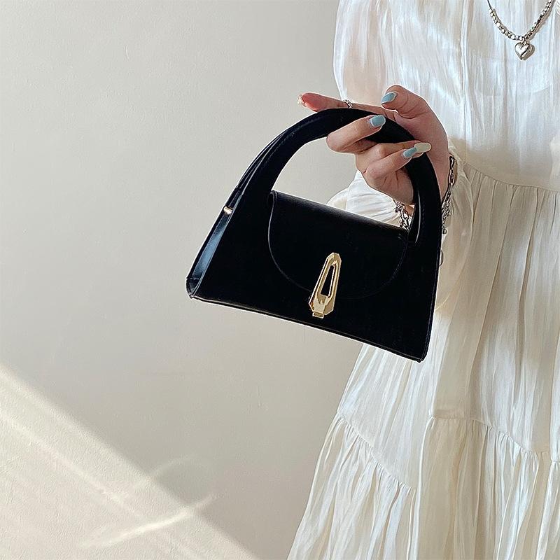 

Новая полукруглая сумка для женщин, универсальная сумка для поездок на работу в стиле ретро с замком, модный нишевый дизайн, высококачественная сумка через плечо