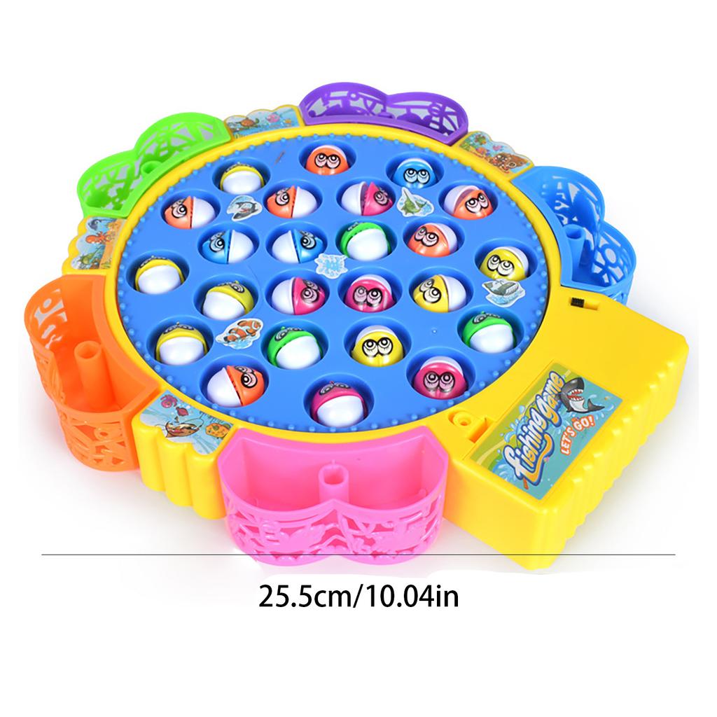 Electric Music Rotating Fishing Disc, Magnetic Fishing Rod Set Puzzle Early Education Toy, Children'S Interactive Toy
