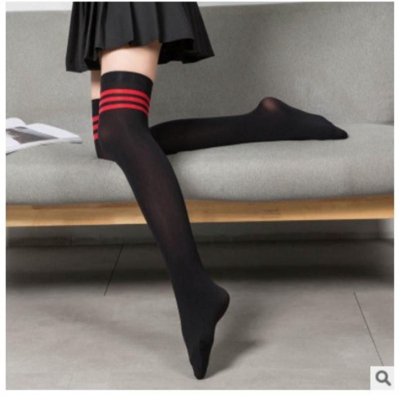 Women Black White Knee High Long Socks Stockings JK Japan Style School Girls Thigh High Stockings Lolita Kawaii Cute Soft Socks