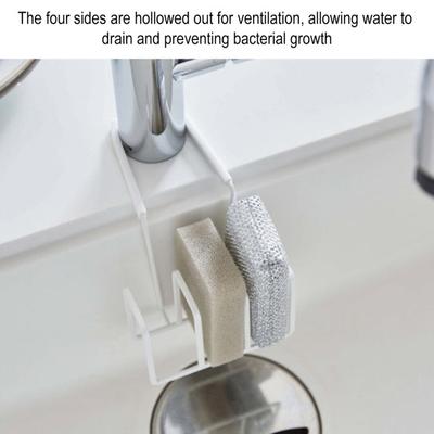 Sink Sponge Holder No Drilling Installation Faucet Sponge Caddy Hanging Organizer for Kitchen And Bathroom Sponge Scouring Pad