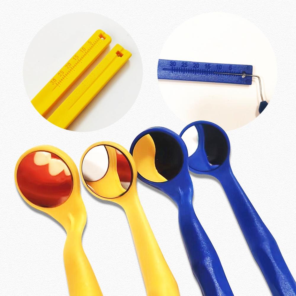 1 Piece Dental Mouth Mirror Oral Examination Mirror Front Surface Ultra Definition with Endo Ruler Refractive Index 99.2% 92% and 85%
