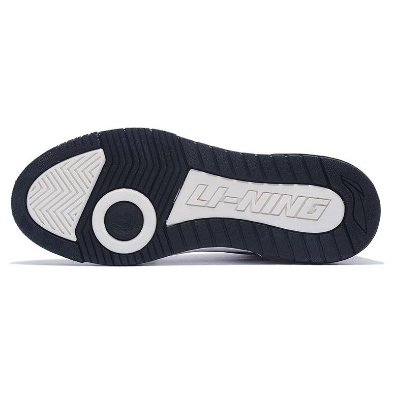 New LiNing Rookie High Dream Chasing Theme Runway Abrasion Resistant Mid Top Vintage Basketball Shoes Men's Black White ABCS055-2