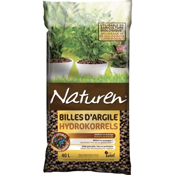 NATUREN Billes d'Argile - 40L - Protege du gel et permet une économie d'arrosage