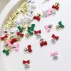 5 Stück Weihnachten Legierung Nagelzubehör Mini Farbige Schleife Glocke Schmuck Nagelkunst Charms Dekorationen 3D Flache Rückseite Teile