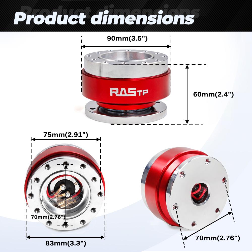 Universal Car Tuning Steering Wheel Snap Off Quick Release Hub Adapter Boss Kit For Steering Wheel PCD-70/75mm QR030