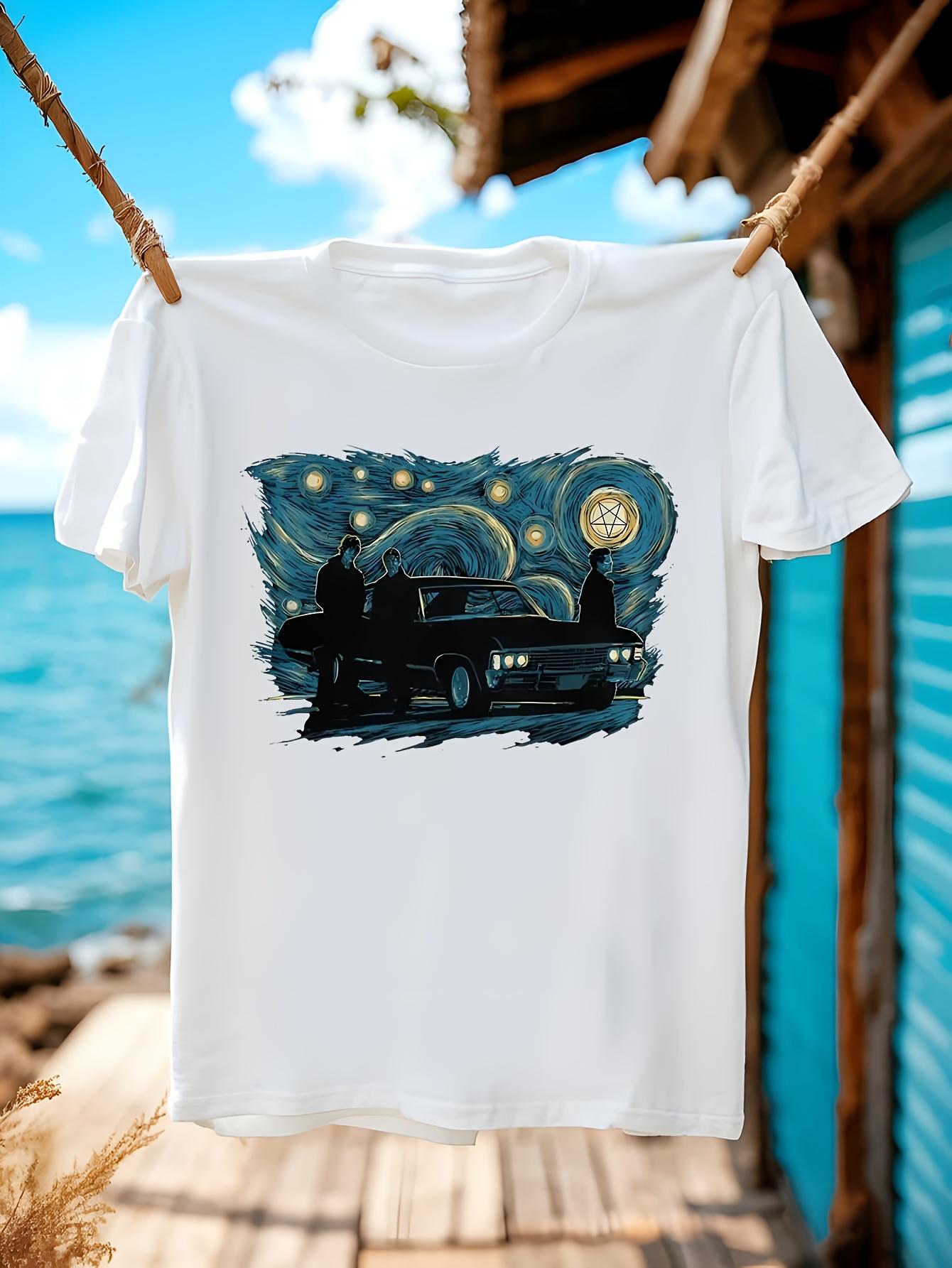 Supernatural TV Show Dean Sam Winchester Tshirt Van Gogh ... S
