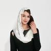 Women's Off-White Floral Mesh Lace Headscarf