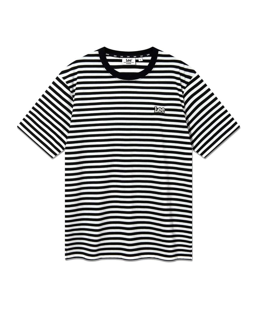 LEE Striped Embroidered Short Sleeve T-Shirt Black