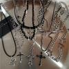 Gotisch Punk Y2K Kreuz Stern Anhänger Kette Halskette Collares Für Frauen Männer Mann Vintage Rock Grunge EMO Charme Schmuck Zubehör