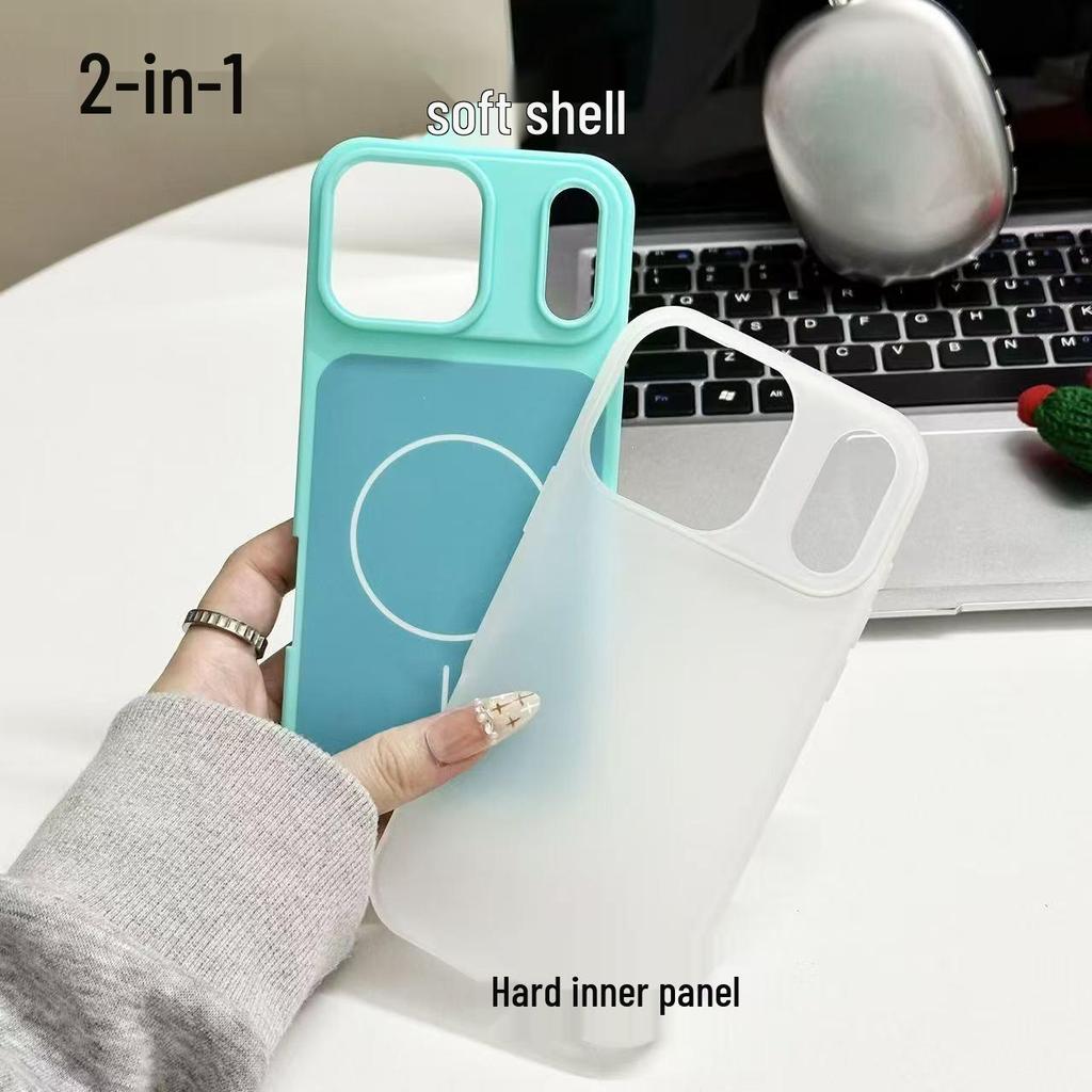 Dual-Color Magnetic Shockproof Jelly Case for iPhone 17 PRO MAX with Apple 16/15 Protection