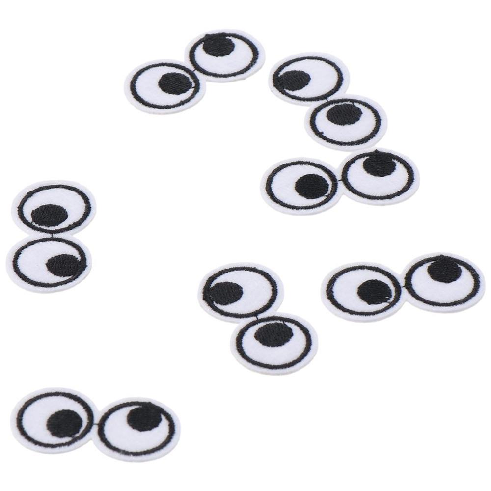 1.6 X 0.8 Inch Black/White Eye Patches Terylene Fabric Patches Embroidered Patch  For Bags