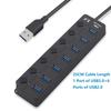 USB HUB 4/7 Ports USB3.0 Cable Splitter with Power Switch Out USB 2.0 Extend Adapter Data Transfer Dock Station
