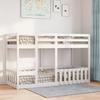 VidaXL Lit superposé Blanc 75x190 cm Bois de pin massif, cadre de lit superposé bas, meubles de chambre à coucher, cadre de 3308596