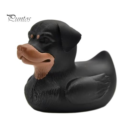 Декор для прихожей Смешное животное 3D-печатная фигурка собаки ротвейлера и утки, Украшение-подвеска для автомобиля, Настольное украшение для прихожей Креативное на тему питомцев чёрный
