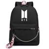Zaino Kpop Bts Bangtan Boys Tela Zaino Scolastico Con Porta Usb E Design Elegante