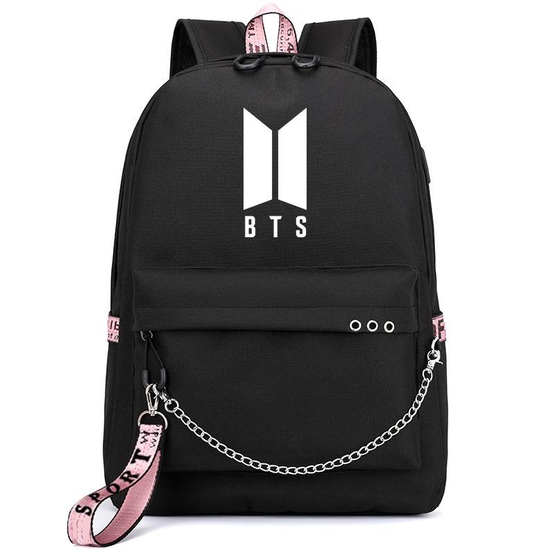 Zaino Kpop Bts Bangtan Boys Tela Zaino Scolastico Con Porta Usb E Design Elegante