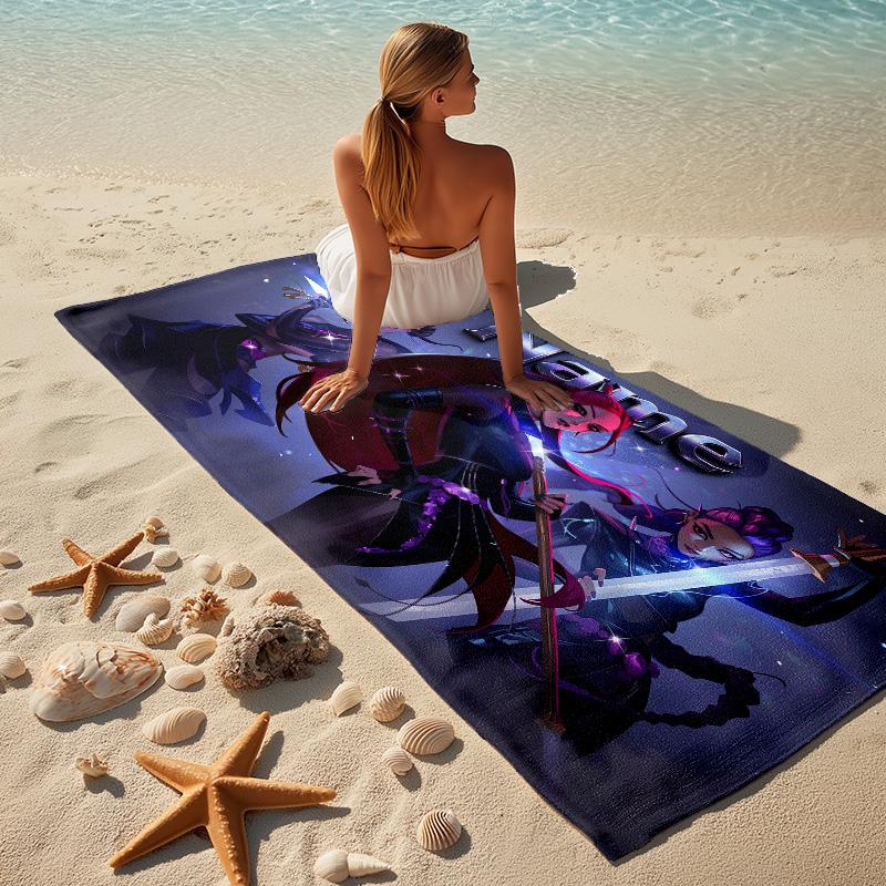 Custom Name Fantasy Warriors Stylish printed beach towel,a quick-drying, absorbent mat suitable for the beach, pool, gym, and travel fans gift