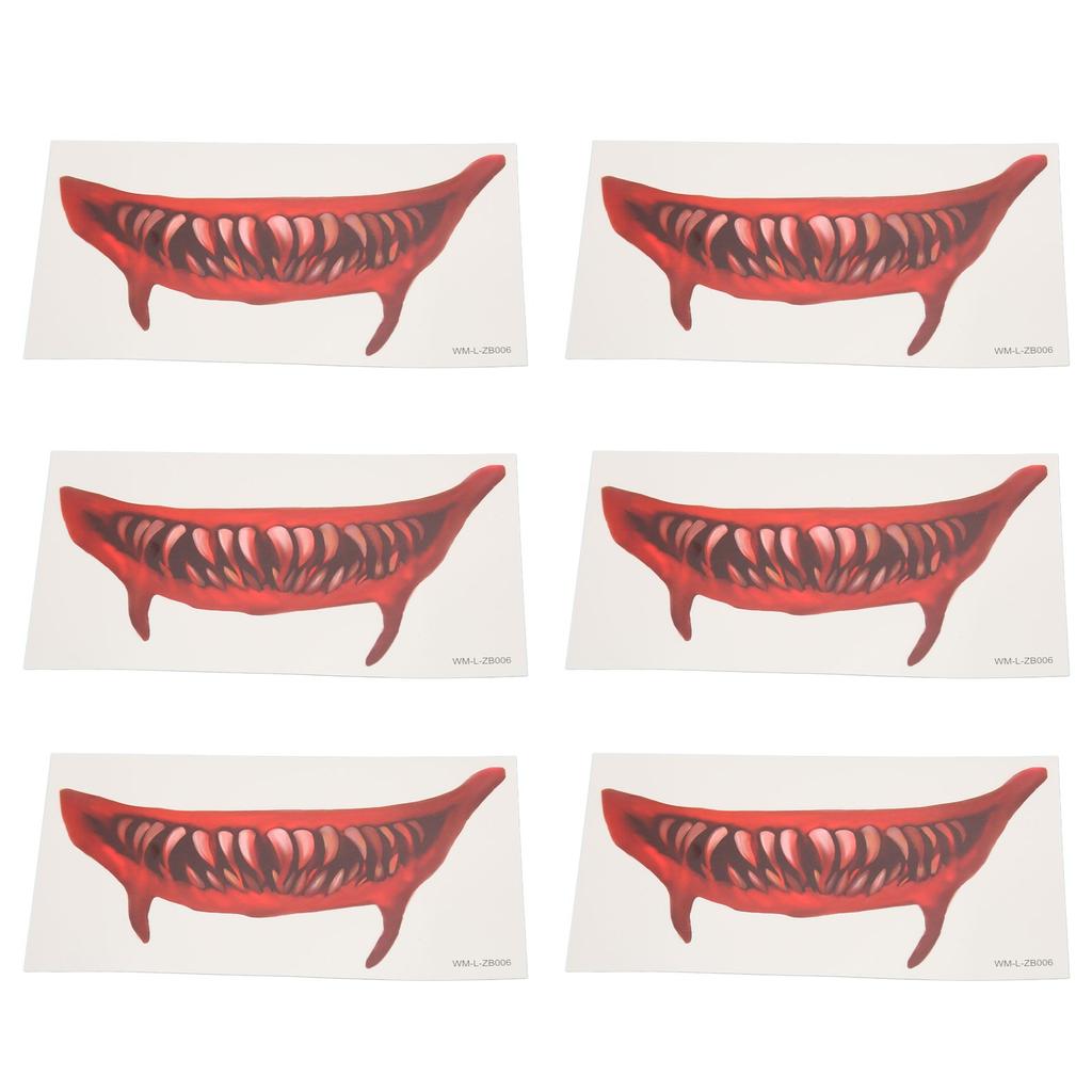 Horror-Mund-Tattoo-Aufkleber, DIY, großer Mund, Halloween-Streich, Make-up, temporäres Tattoo für Cosplay-Party