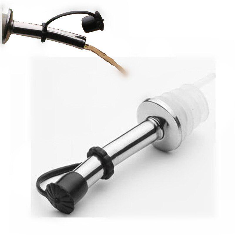 Stainless Steel Oil Bottle Spout Pourer Mouth With Stopper Flask Dry Red Wine Pot Bottle Bar Supplie