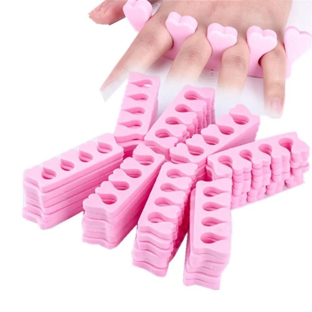 100Pcs Heart Shape Manicure Finger Separators Soft Sponge Foots Nail Art Tools UV Gel Polish