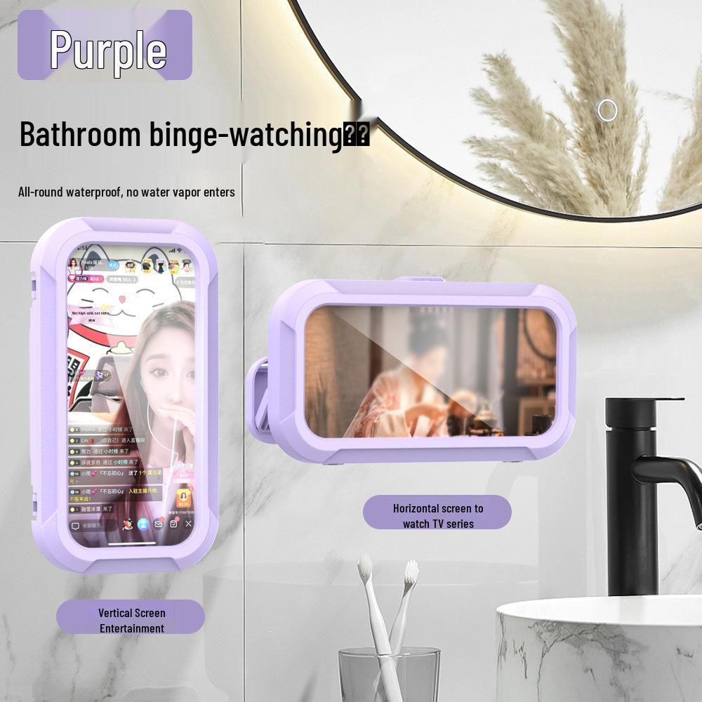 Waterproof Wall-Mounted Touch Screen Phone Holder for Bathroom and Kitchen