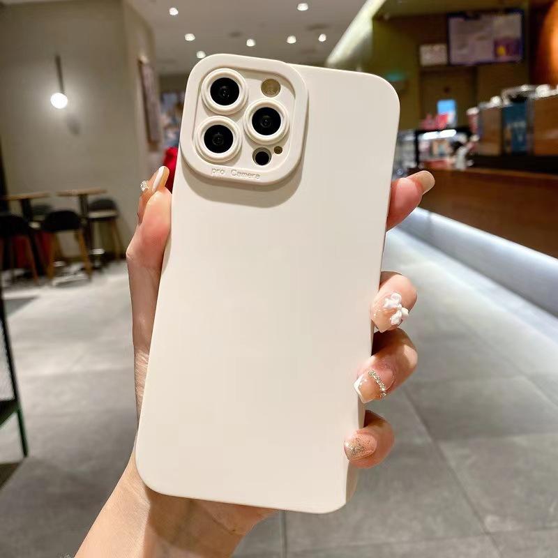 Matte Silicone Phone Case For iPhone 15 14 13 12 11 Pro Max Mini XR XS X 8 7 14 15 Plus SE 2020 Camera Lens Portector Soft Cover