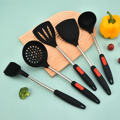 Silicone Kitchenware Set Household Cleaning Brush Spoon Fence Cooking Spatula Cooking Kitchenware 5-piece Set