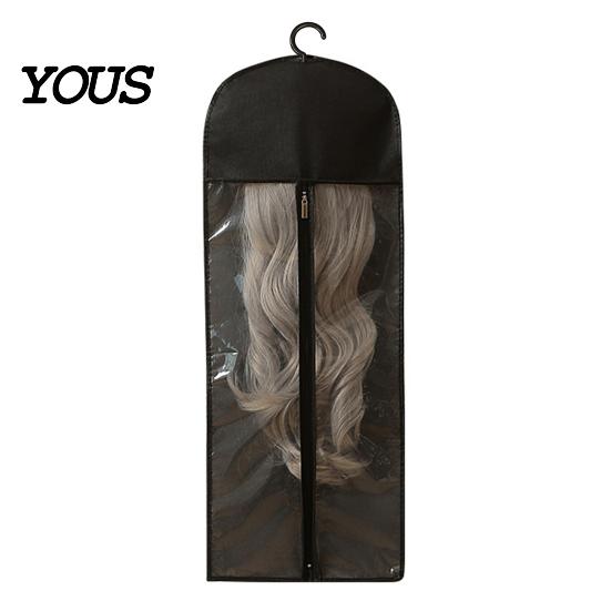 Non-woven Wig Storage Organizer Hanging Bag with Hook, Breathable Fabric Dust-proof Wardrobe Pouch Protector, Space Saving Portable Zipper Case