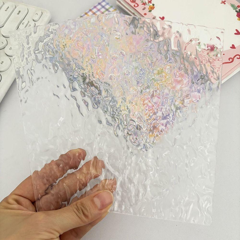 Transparent/Water Ripple A6 Notebook Cover Hard Loose Leaf Binder Cover Photo Album Making