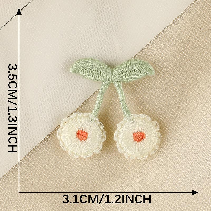 1/10PCS Embroidery Craft Materials Cherry Pattern Rustic Style Patch Elegant Sewing Accessories Multi-Function Multi-color