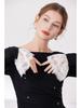 Lace Mesh Embroidered Double-Layer Sleeves with Cuffs 
