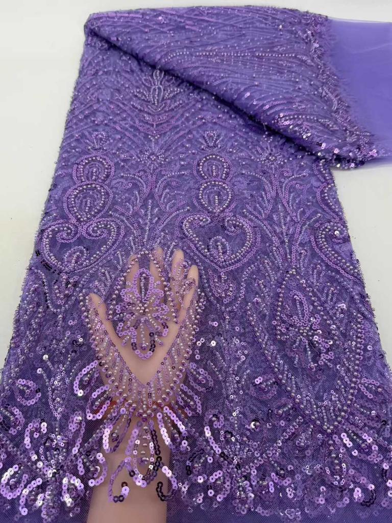 African French Tulle Groom Lace Fabric 5 Yards 2026 High Quality Sequin Nigeria Lace Fabric African Mesh Lace Fabric For Wedding