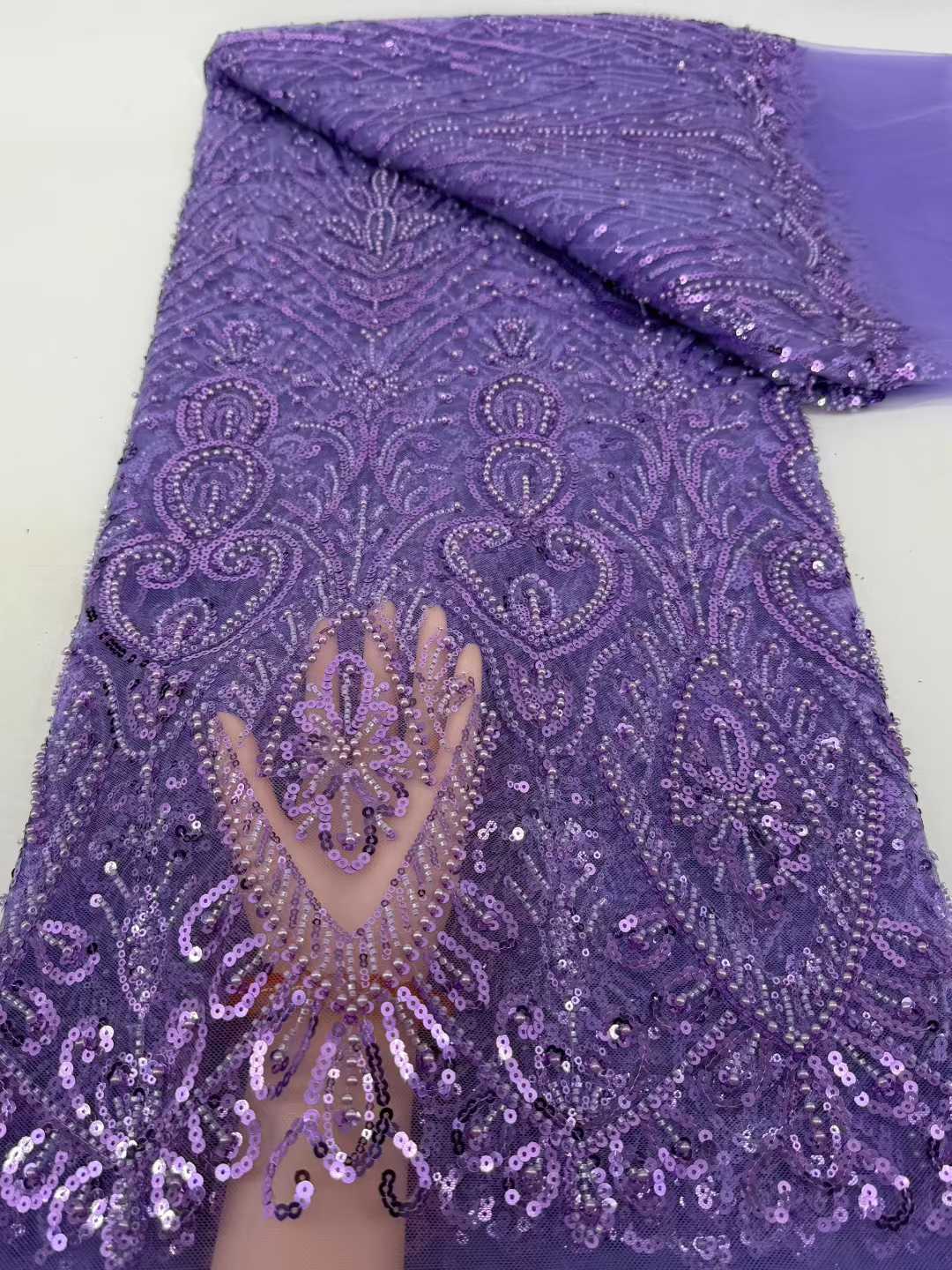 

Африканский французский тюль кружевная ткань для жениха 5 ярдов 2026 Высокое качество пайетки Нигерийская кружевная ткань Африканская сетчатая кружевная ткань для свадьбы 5 yards&120cm