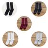 5 Pairs Solid Ribbed Crew Socks Women Mixed Color 4 Seasons Fit Loose Socks Set Daily Basic Sox