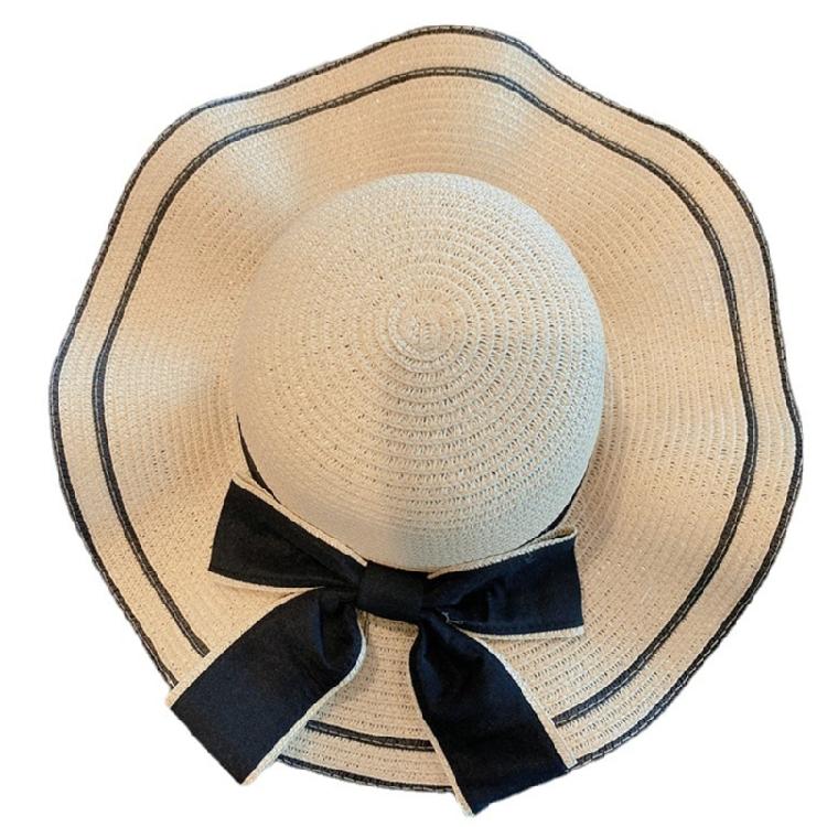 

Girls Straw Hat Handwoven Elegant Summer Hat Gift for Vacations Straw Hat One Size бежевий