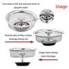 Sink Drain Filter 1-2pcs Kitchen Accessories With Handle and Plug Stainless Steel Food Catcher For Most Sink Drains Strainer