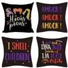 Hocus Pocus Cushion Cover Halloween Themed Home Decor Soft Linen Material Machine Washable 18x18 Inches