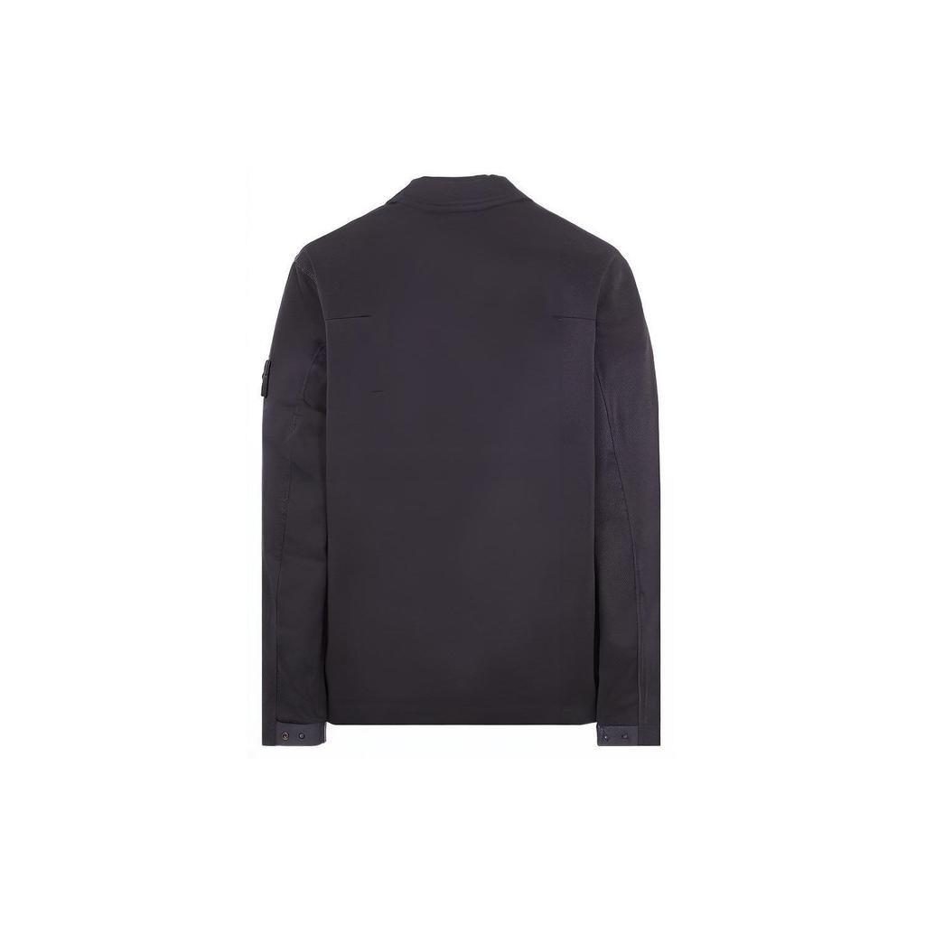Stone Island Solid Color Zip Long Sleeve Jacket Men jackets Blue 801510812-V0020