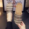 Four Seasons National Style Flax Cool Slippers Couples Breathable Home Use Flat Soft Sole Men's and Women's Confinement Baotou  Confinement Shoes