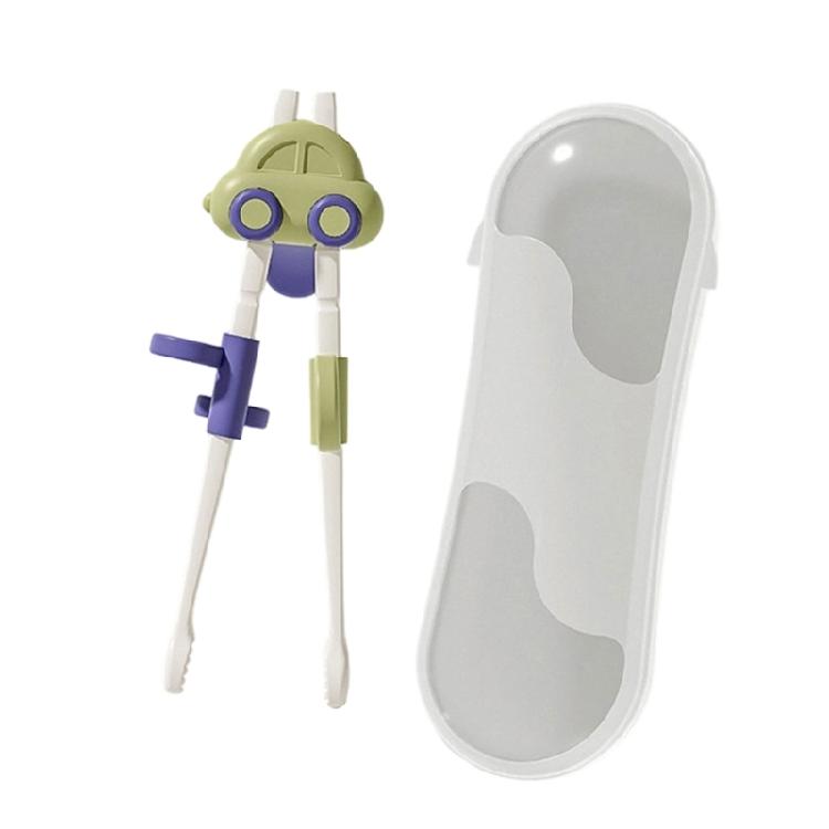 

Cartoon Car Pattern Children Learning Practice Chopsticks Practical ABS Training Chopsticks for Beginner Toddler зелений
