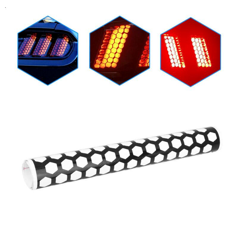 Car Rear Tail Light Cover Black/White Honeycomb Sticker Tail-lamp Decal Accessories