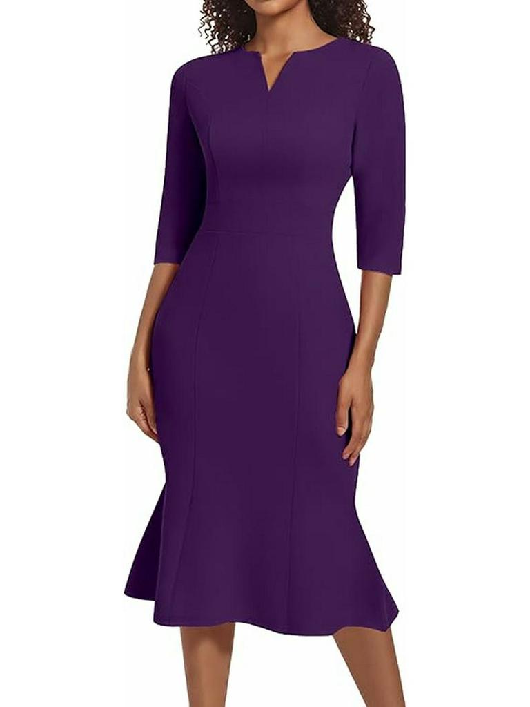 Elegant Mermaid Cocktail Dress | Bodycon Midi Skirt for Weddings & Events