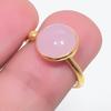 Rose Quartz Gemstone 925 Sterling Silver Jewelry Ring Size Adjustable KJ-1415
