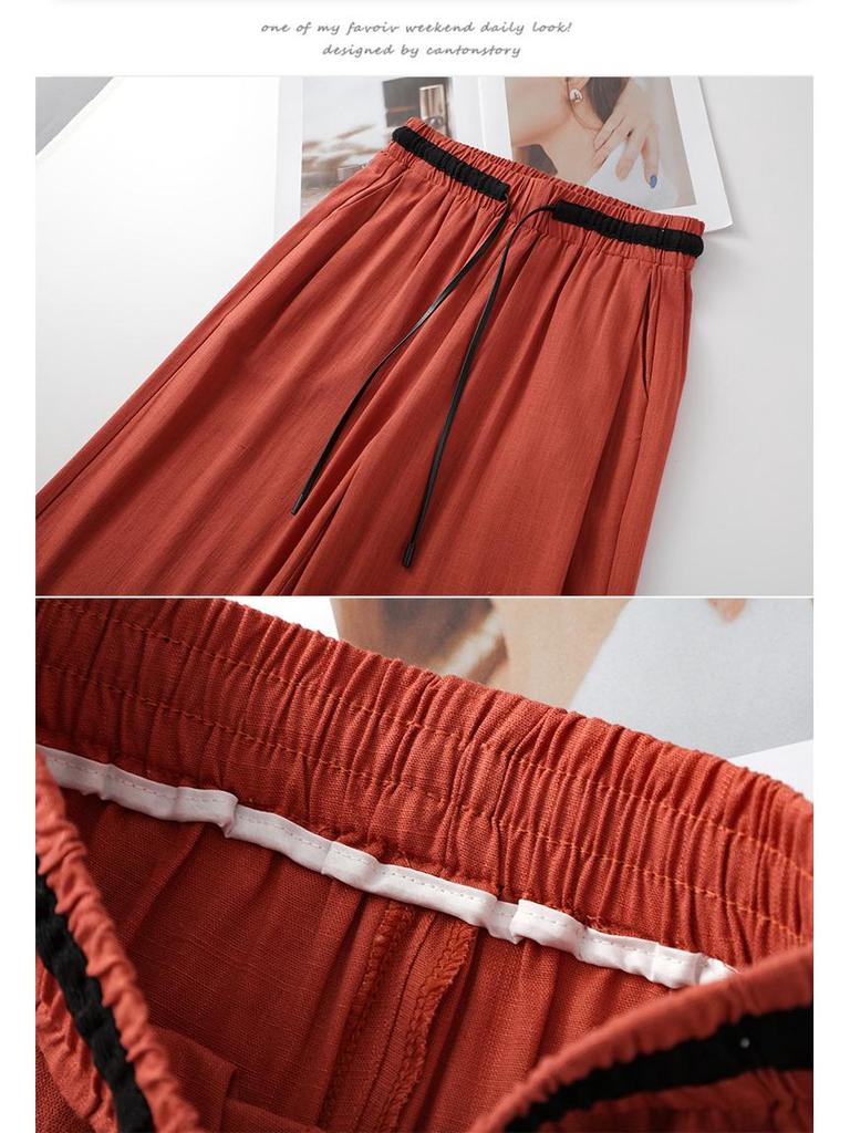 Women's Gray Wide-Leg High-Waisted Casual Floor-Length Pants - Summer 2025 Edition